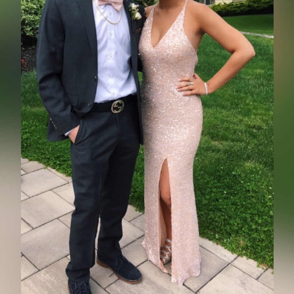 Champagne sequin prom dress - Picture 4 of 5